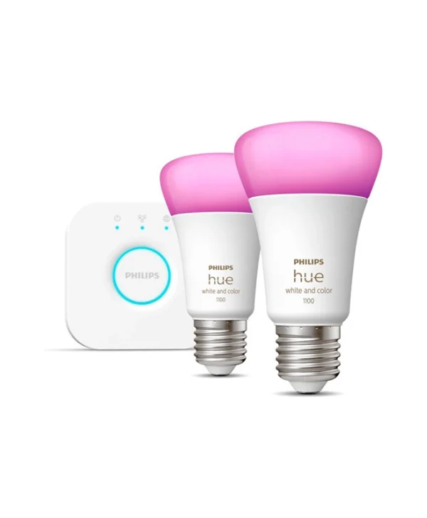 Philips Smart Λάμπες LED 9W για Ντουί E27 και Σχήμα A60 RGBW 806lm Dimmable 2τμχ 929002468810