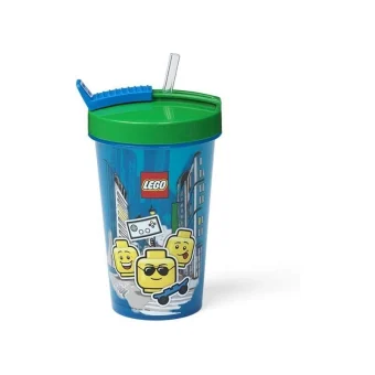 LEGO Ιconic Boy Ποτήρι Νερού από Πλαστικό με Καλαμάκι 500ml 40441724