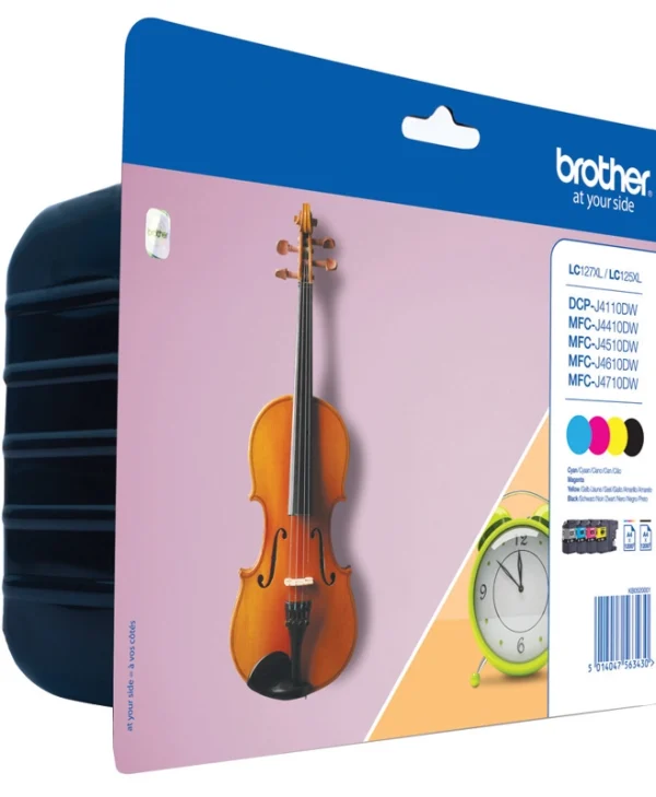 Brother LC127XL Multipack Γνήσιο Πακέτο 4 Μελανιών Εκτυπωτή InkJet Πολλαπλό (Color) (LC-127XLVALBP) LC127XLVALBP