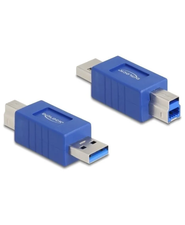 DeLock Μετατροπέας USB-A male σε USB-B male Μπλε 1τμχ 67213