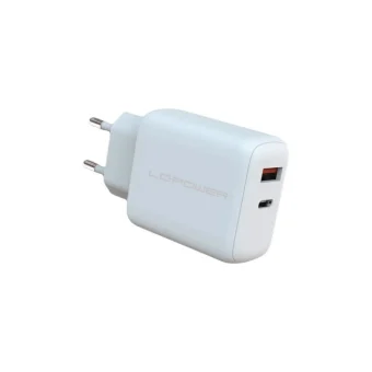 LC-Power Φορτιστής Χωρίς Καλώδιο GaN με Θύρα USB-A και Θύρα USB-C 45W Λευκός LC-GAN-45