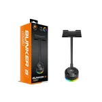 Cougar Bunker S RGB Επιτραπέζια Βάση Ακουστικών με Φωτισμό LED και Θύρα USB Μαύρη CGR-XXNB-HS1RGB - Image 3