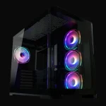LC-Power Gaming 8001B Pro-Storm Light Midi Tower Κουτί Υπολογιστή με Πλαϊνό Παράθυρο και RGB Φωτισμό Μαύρο LC-8001B-ON - Image 3