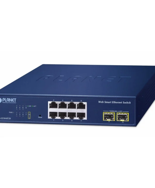 Planet Technology GS-2210-8T2S Managed L2 Switch με 8 Θύρες Gigabit (1Gbps) Ethernet και 2 SFP Θύρες