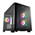 FSP/Fortron S380 Gaming Midi Tower Κουτί Υπολογιστή με Πλαϊνό Παράθυρο και RGB Φωτισμό Μαύρο POC0000242