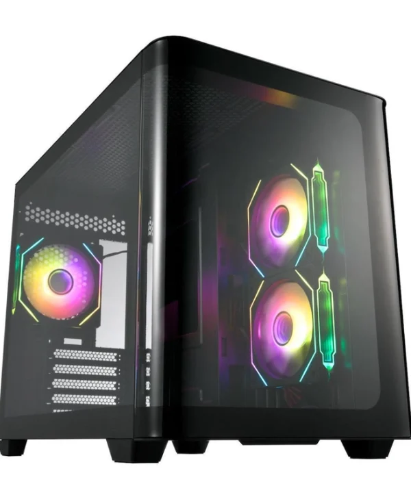 FSP/Fortron S380 Gaming Midi Tower Κουτί Υπολογιστή με Πλαϊνό Παράθυρο και RGB Φωτισμό Μαύρο POC0000242