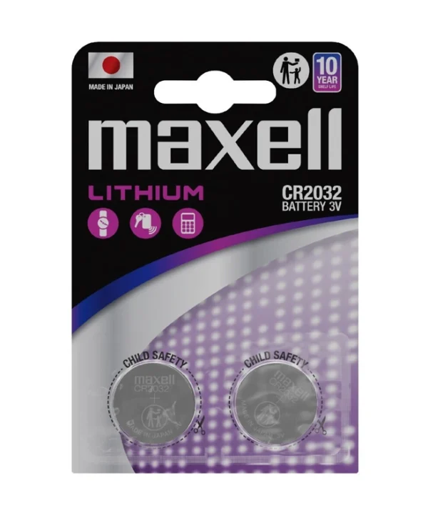 Maxell Μπαταρίες Λιθίου Ρολογιών CR2032 3V 2τμχ 12238500