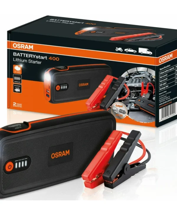 Osram BATTERYstart 400 Φορητός Εκκινητής Μπαταρίας Αυτοκινήτου 16800mAh με Power Bank / USB / Φακό 12V 400A 6853360