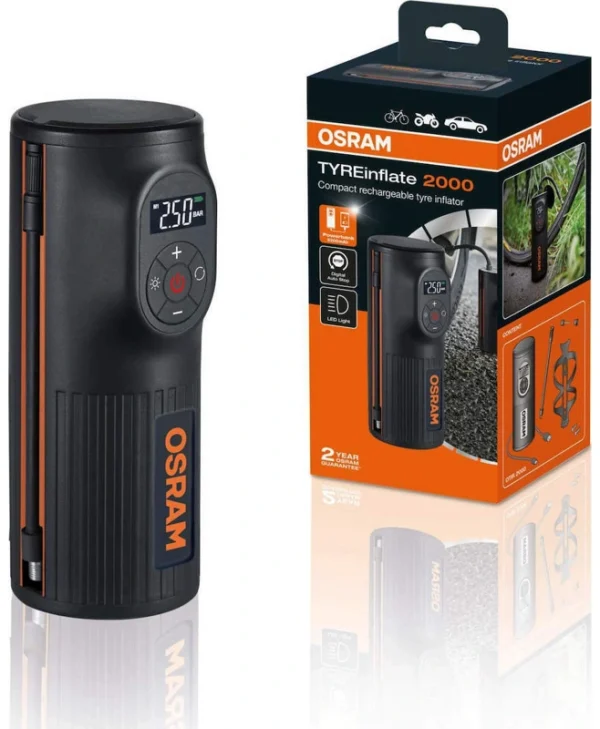 Osram Τρόμπα Αυτοκινήτου Tyreinflate 2000 120PSI Επαναφορτιζόμενη 12V 7430118