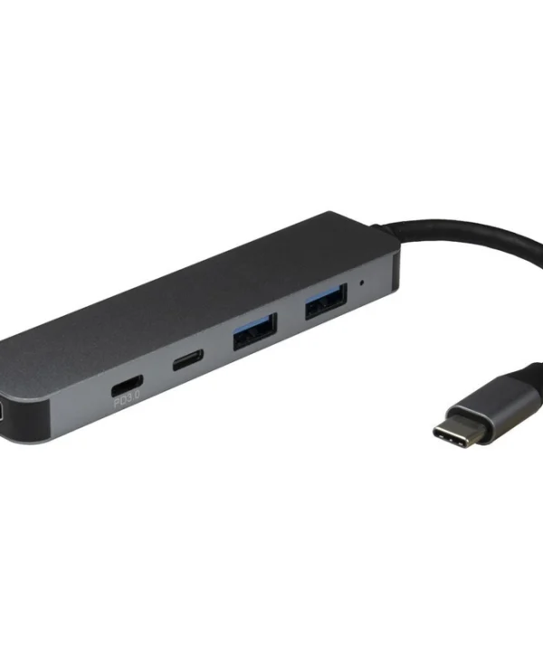 Inter-Tech Hub 5 Θυρών USB 3.2 με σύνδεση USB-C Γκρι 88885664