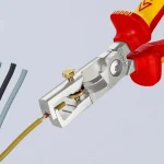 Knipex Ρυθμιζόμενος Απογυμνωτής Καλωδίων με Μήκος 180mm & Κρίκο Στερέωσης 1000V 1366180 - Image 2