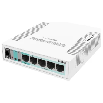 MikroTik RB260GS Unmanaged L2 PoE Switch με 5 Θύρες Gigabit (1Gbps) Ethernet CSS106-5G-1S