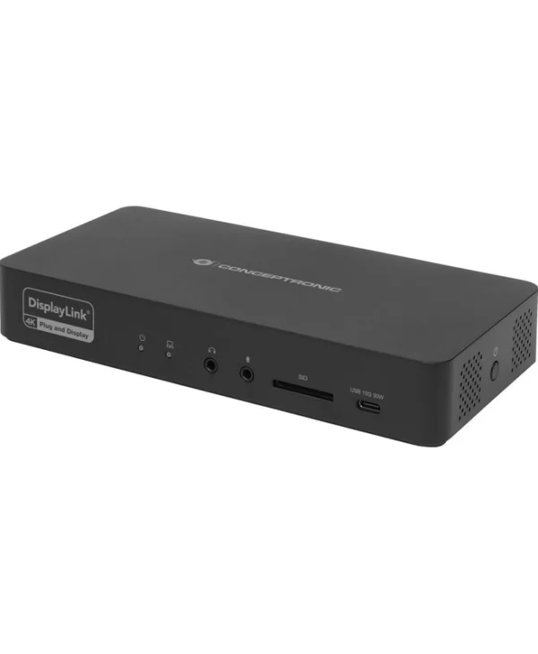 Conceptronic USB-C Docking Station με HDMI/DisplayPort PD Ethernet και σύνδεση 2 Οθονών Μαύρο (DONN31B)