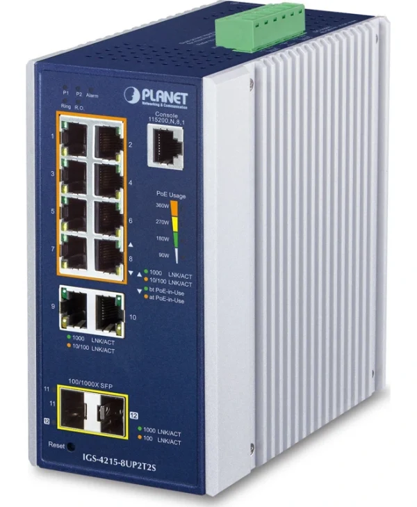 Planet Technology IGS-4215-8UP2T2S Managed L2 PoE++ Switch με 10 Θύρες Gigabit (1Gbps) Ethernet και 2 SFP Θύρες