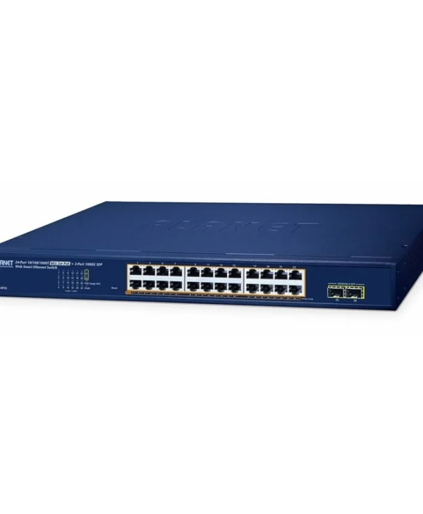 Planet Technology GS-2210-24P2S Unmanaged L2 PoE+ Switch με 24 Θύρες Gigabit (1Gbps) Ethernet