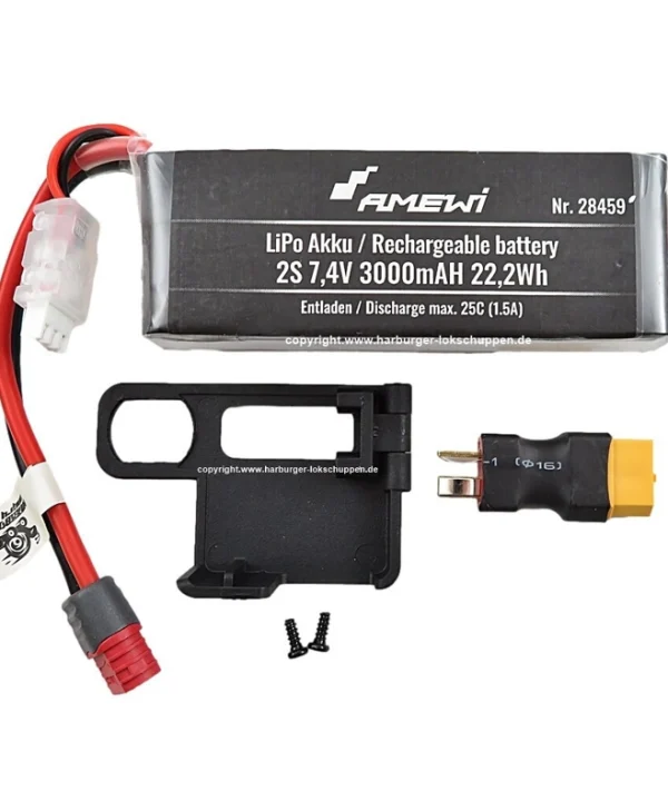 Amewi Μπαταρία Li-Po 7.4V 3000mAh 25C 2S T-Plug για Τηλεκατευθυνόμενο 2τμχ 28459