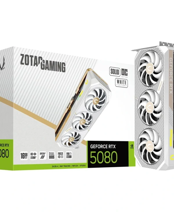 Zotac GeForce RTX 5080 16GB GDDR7 Solid OC White Κάρτα Γραφικών ZT-B50800Q-10P