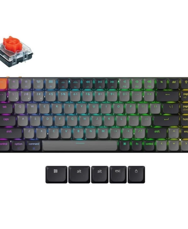 Keychron K3 QMK V3 K3X-B1 Ασύρματο Gaming Μηχανικό Πληκτρολόγιο 75% με Keychron Red διακόπτες και RGB φωτισμό (Αγγλικό US)