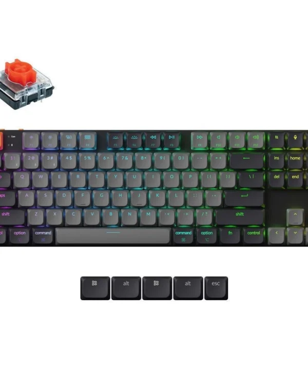 Keychron K1 V6 QMK K1X-B1 Ασύρματο Gaming Μηχανικό Πληκτρολόγιο Tenkeyless με Keychron Red διακόπτες και RGB φωτισμό (Αγγλικό US)