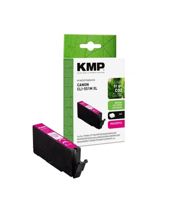 KMP Συμβατό Μελάνι Εκτυπωτή InkJet Canon CLI-551M XL (6445B001) 500 Σελίδων 10ml Ματζέντα 1τμχ 1518,4006