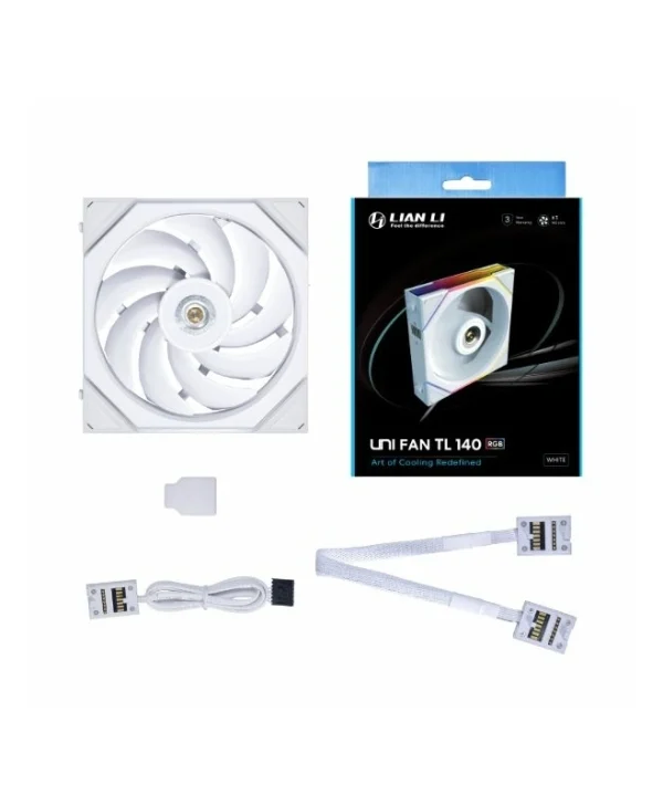 Lian Li UNI FAN TL 140 Case Fan (1800rpm / 103.9cfm) με ARGB Φωτισμό και Σύνδεση 7-Pin Λευκό G99.14TL1W1W.00