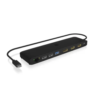 Icy Box USB-C Docking Station με HDMI/DisplayPort 4K PD Ethernet και σύνδεση 3 Οθονών Μαύρο (IB-DK2116-C)