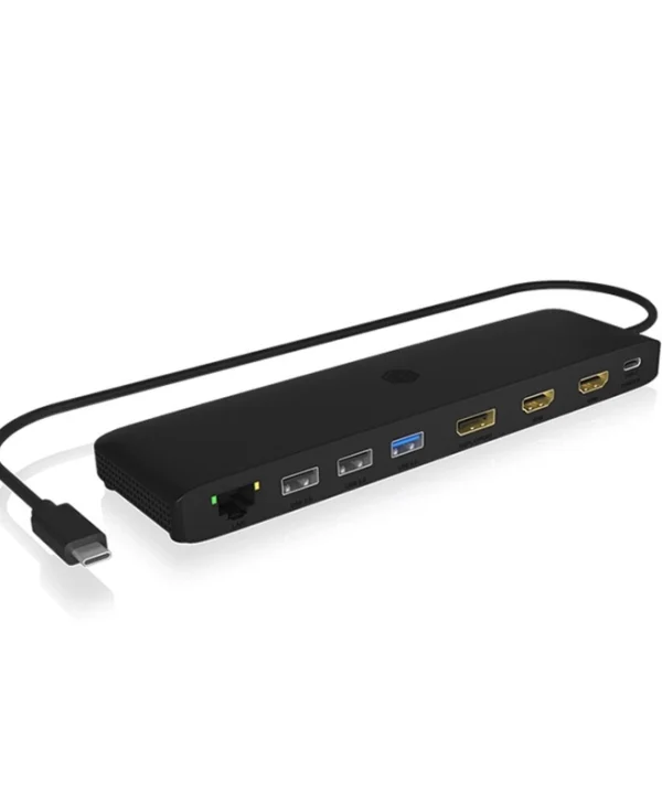 Icy Box USB-C Docking Station με HDMI/DisplayPort 4K PD Ethernet και σύνδεση 3 Οθονών Μαύρο (IB-DK2116-C)