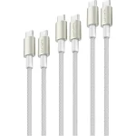 4smarts Type-c To Type-c Cables Premiumcord 60w Set 3 Pieces 0.5m+1.5m+3m White Silver 540621 - Image 2