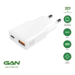 4Smarts Φορτιστής Χωρίς Καλώδιο GaN με Θύρα USB-A και Θύρα USB-C 30W Power Delivery Λευκός (Slim Duos) 541125 - Image 5