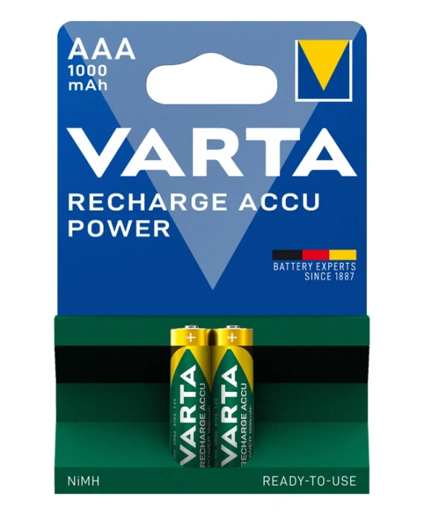 Varta Rechargeable Accu Επαναφορτιζόμενες Μπαταρίες AAA Ni-MH 1000mAh 1.2V 2τμχ 05703301402