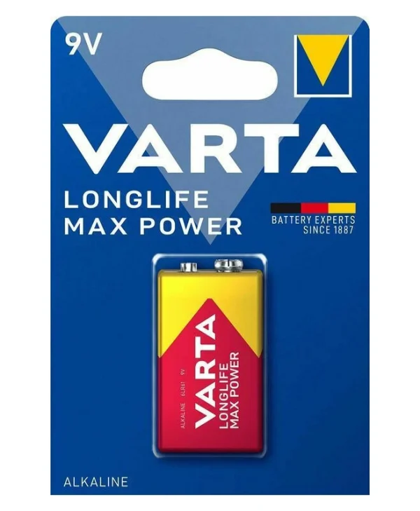 Varta Longlife Max Power Αλκαλική Μπαταρία 9V 1τμχ 04722101401