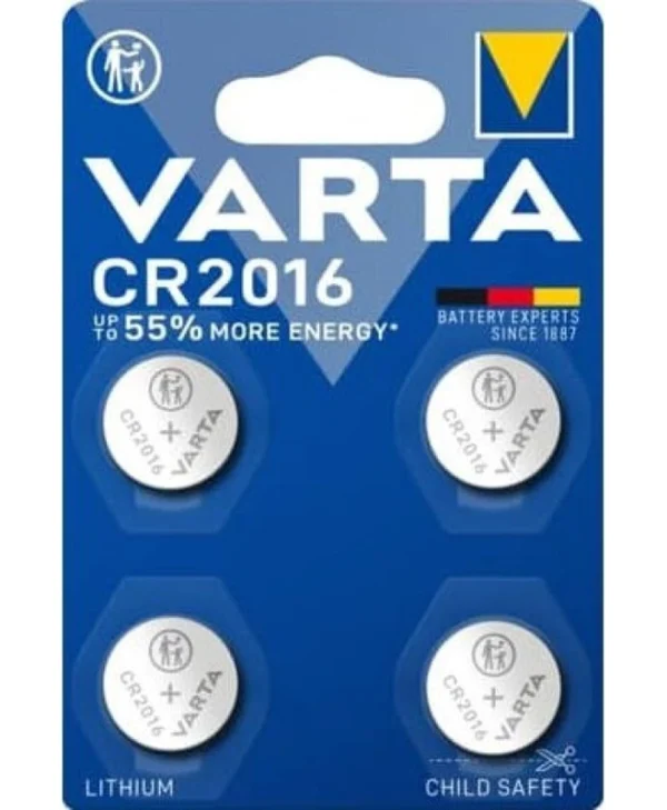 Varta Μπαταρίες Λιθίου Ρολογιών CR2016 3V 4τμχ 06016101404