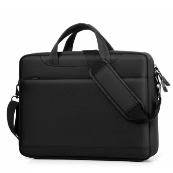 Airbag Thickened Laptop Portable Messenger Bag Size 15.6-16.1 Inches Black 5566 BLACK