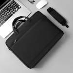 Airbag Thickened Laptop Portable Messenger Bag Size 15.6-16.1 Inches Black 5566 BLACK - Image 2