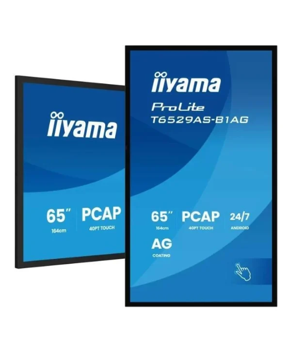 Professional Va Led Monitor Iiyama 64.5" T6529as-b1ag Uhd 3840 X 2160 Hdmi Touchscreen Speakers Black T6529AS-B1AG