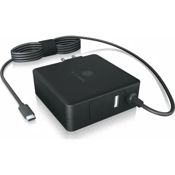 Icy Box Φορτιστής με Ενσωματωμένο Καλώδιο USB-C 90W Power Delivery Μαύρος (IB-PS101-PD)