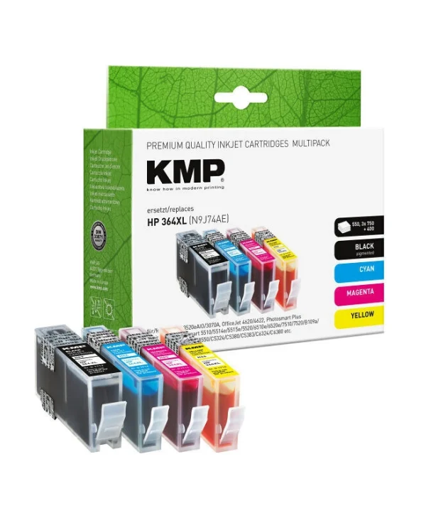 KMP Πακέτο Συμβατών Μελανιών Εκτυπωτή InkJet HP Nr.364XL N9J74AE 250 Σελίδων Μαύρο 1τμχ 1712,4005