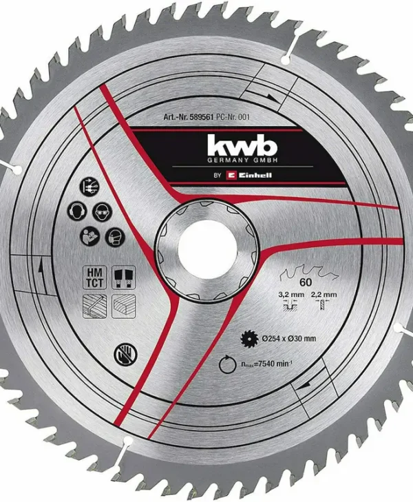 KWB Δίσκος Κοπής Ξύλου με 60 Δόντια 254mm 49589561