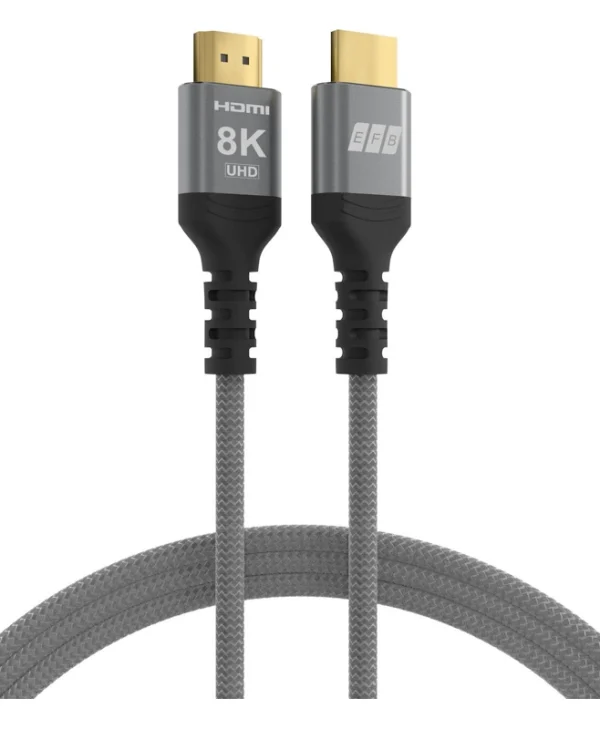 EFB HDMI 2.1 Ultra High Speed 48Gbps 4K 120Hz HDR VRR Cable HDMI male - HDMI male Μαύρο HDMI-21-00002