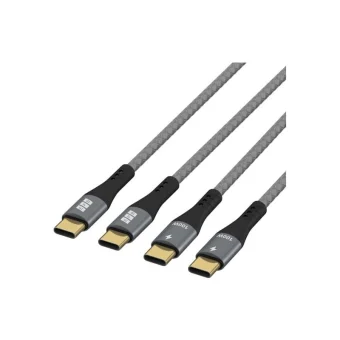EFB Braided USB 2.0 Cable USB-C male - USB-C 100W PD Γκρι 0.5m USB-CC-00007