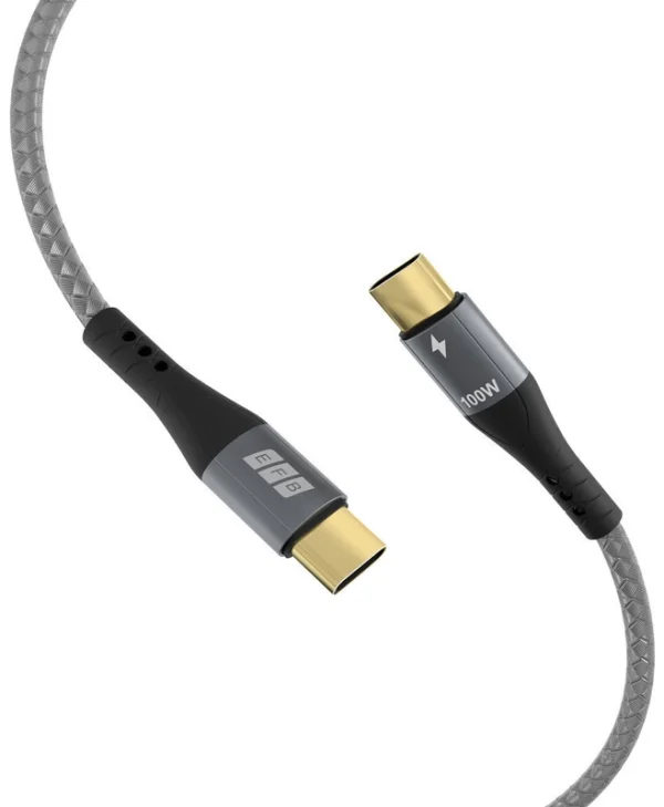 EFB Braided USB 2.0 Cable USB-C male - USB-C 100W PD Γκρι 3m USB-CC-00004