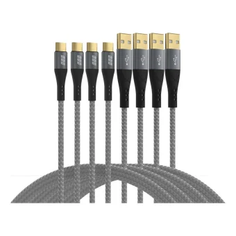 EFB Braided USB 2.0 Cable USB-C male - USB-A 60W Χρυσό 2m USB-AC-00008