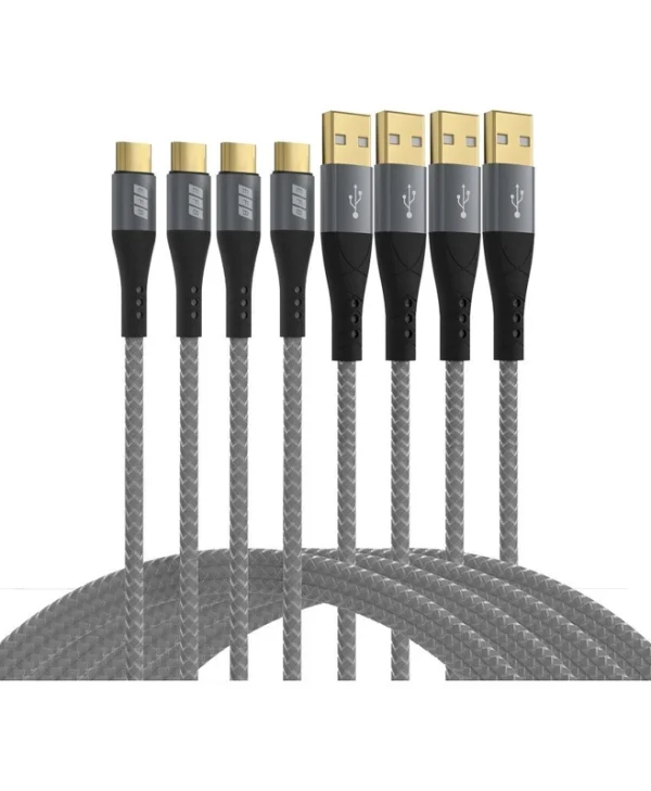 EFB Braided USB 2.0 Cable USB-C male - USB-A 60W Χρυσό 2m USB-AC-00008