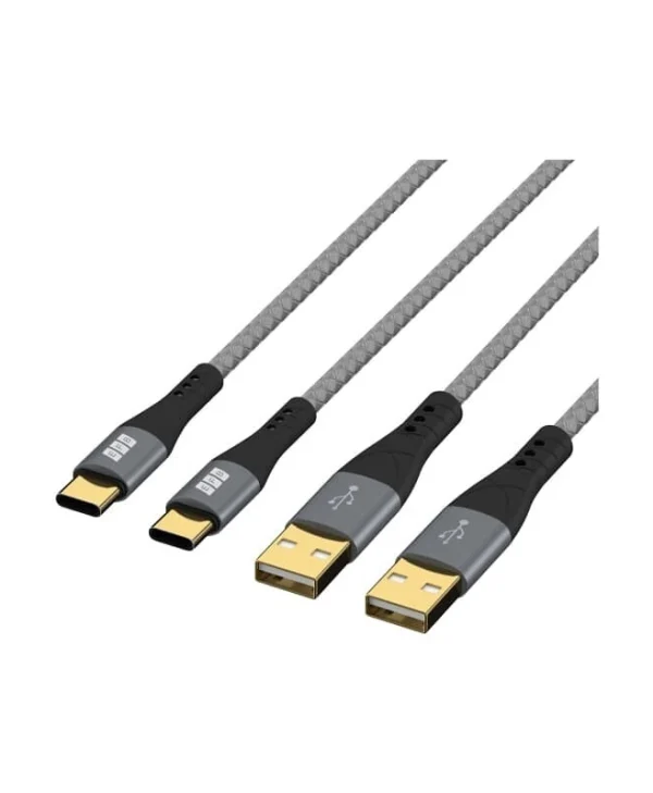 EFB Braided USB 2.0 Cable USB-C male - USB-A 60W PD Χρυσό 1m USB-AC-00006