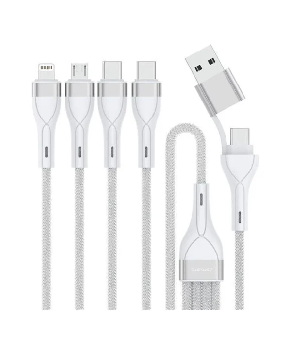 4smarts Usb Type-c/type-a Multi-charging Cable 4-in-2 1.2m White 541024