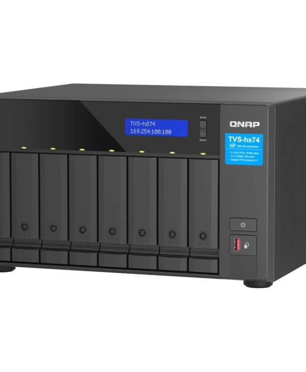 QNap TVS-h874 NAS Tower με 8 θέσεις για HDD/M.2/SSD και 2 θύρες Ethernet TVS-H874-I5-32G