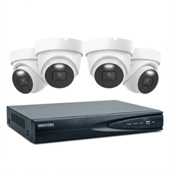 Inkovideo Σύστημα Παρακολούθησης 4 Καμερών IP με Καταγραφικό NVR 004k04