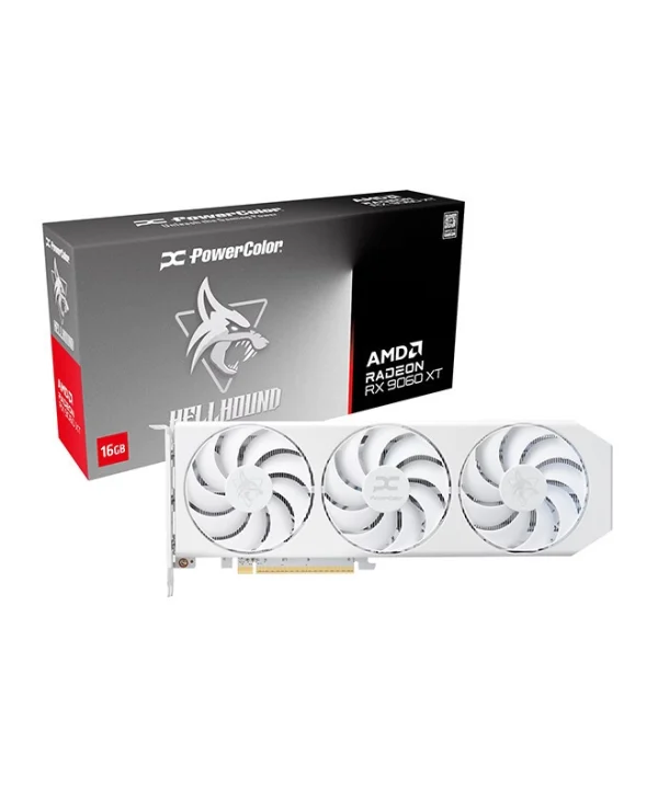 PowerColor Radeon RX 9060 XT 16GB GDDR6 Spectral White OC Κάρτα Γραφικών RX9060XT 16G-L/OC/WHITE