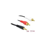 DeLock Καλώδιο Ήχου 3.5mm male - RCA male Μαύρο 1.5m με Επίχρυσους Ακροδέκτες 84000 - Image 3