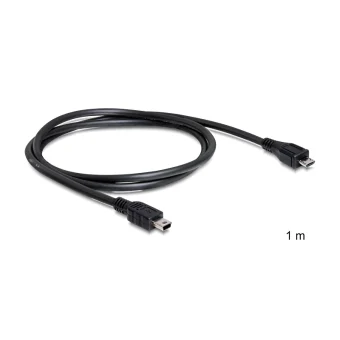 DeLock Regular USB 2.0 to micro USB Cable Μαύρο 1m (83177)